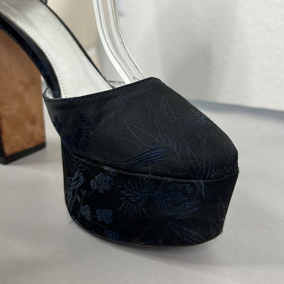 Alexa Chung Platform Mary Jane Heels Tapestry Cut Out Ankle Strap - Picture 2 of 9